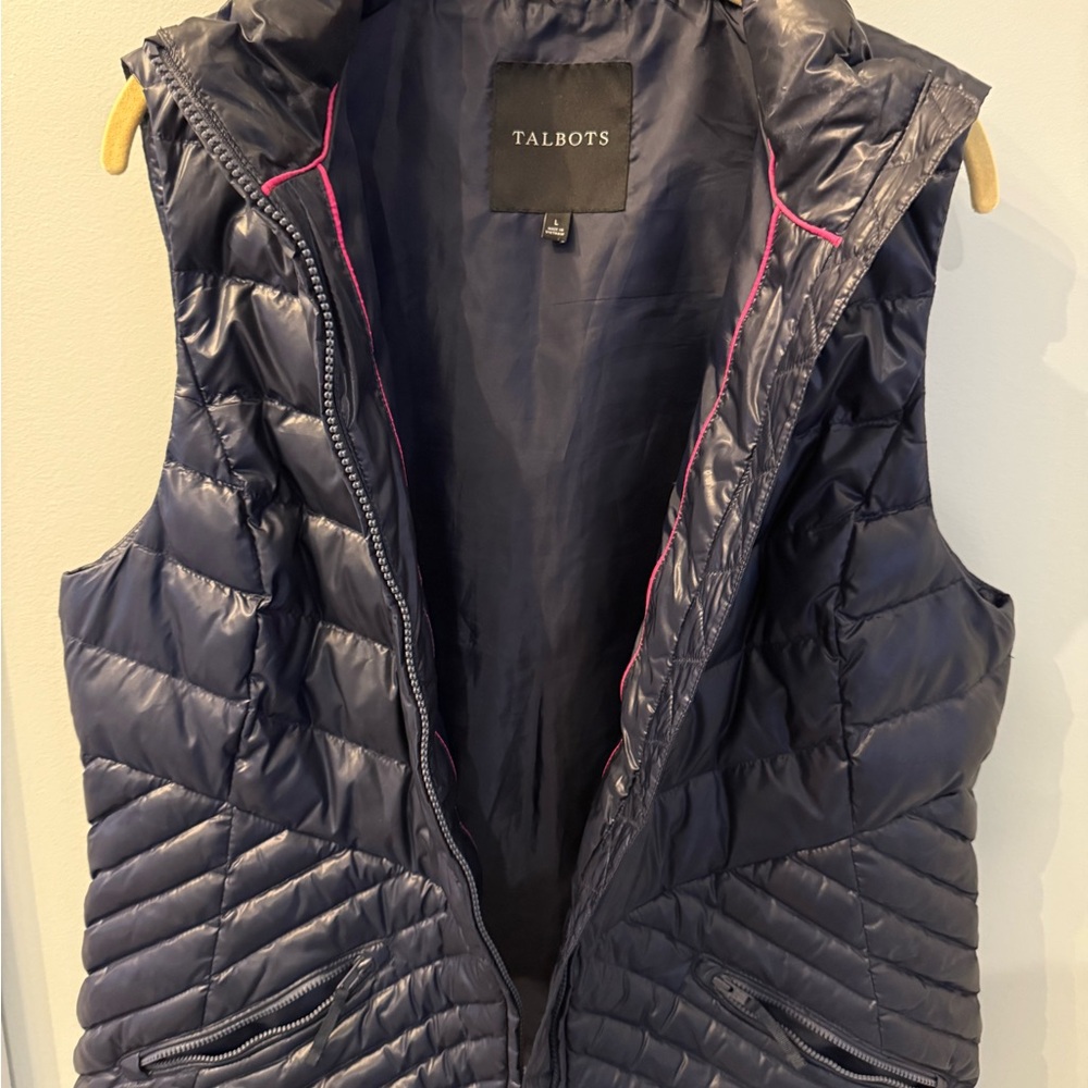 Talbots Navy Quilted Vest